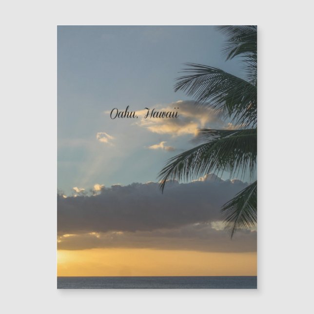 Puesta de sol en Oahu, Hawái (Anverso)