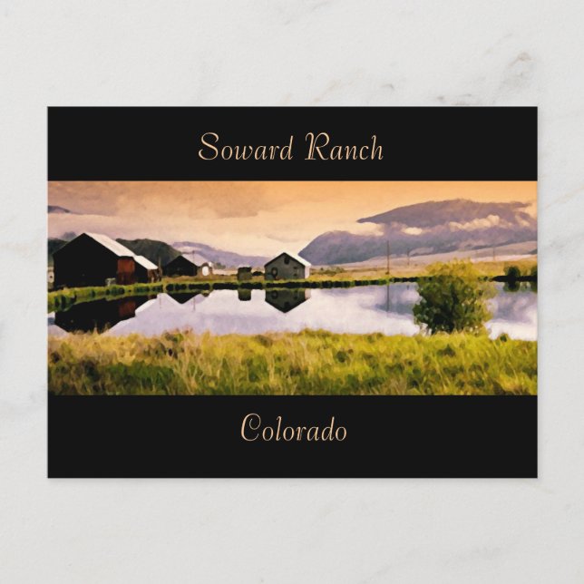 puesta de sol junto a la postal del lago (Anverso)