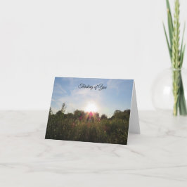 Puesta de sol más allá de los árboles - Tarjeta pe