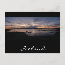 Puesta de sol negra del lago Myvatn en la postal d