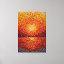 Puesta de sol radiante sobre agua Texturizado Arte