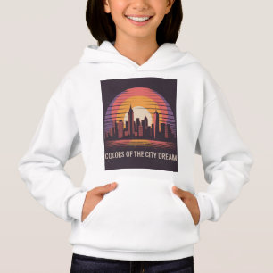 Puesta de sol retro de la ciudad de Nueva York