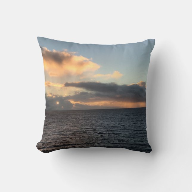 Puesta de sol sobre el Cojín decorativo oceánico (Anverso)