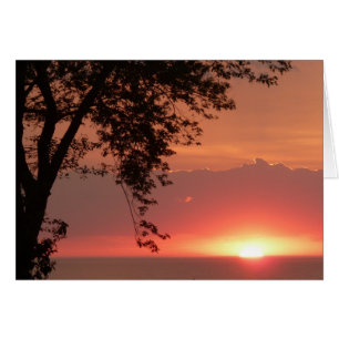 Puesta del sol anaranjada brillante del lago Erie