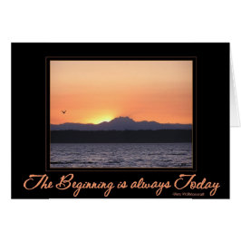 Puesta del sol con el pájaro - el principio está