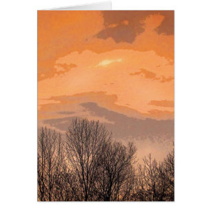 Puesta del sol con los árboles desnudos