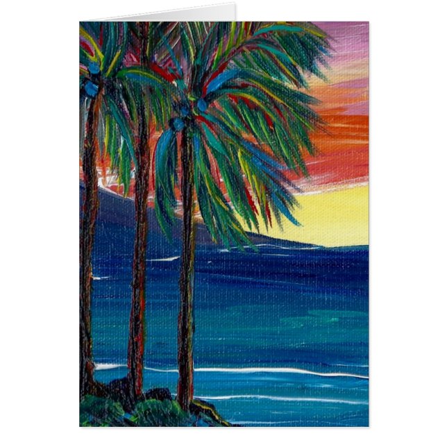 puesta del sol de 3 palmas (Frente)