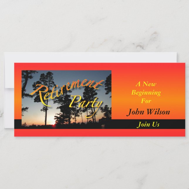 Puesta del sol de la invitación del fiesta de (Anverso)