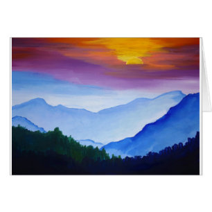 Puesta del sol de la montaña de Smokey