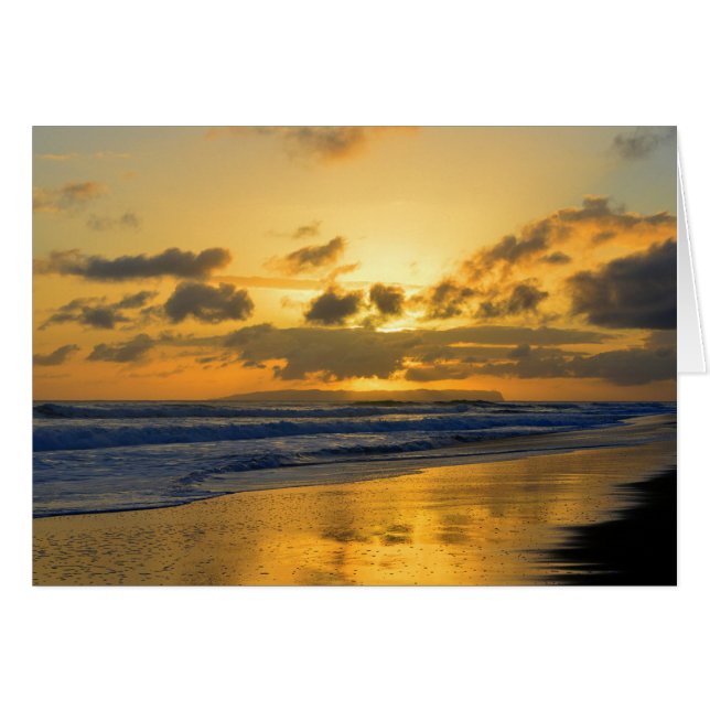 Puesta del sol de la playa de Kauai, Niihau en el (Anverso (Horizontal))