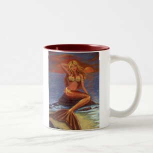 Puesta del sol de la sirena - taza