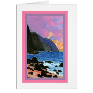 Puesta del sol de la Tarjeta-NaPali, Kauai, Hawaii