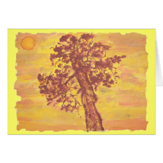 puesta del sol del árbol del enebro