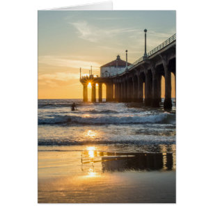 Puesta del sol del embarcadero de Manhattan Beach