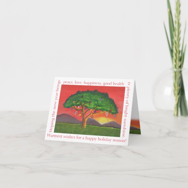 Puesta del sol del navidad del acacia (Anverso)