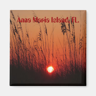 Puesta del sol en la isla de Ana Maria, FL., imán