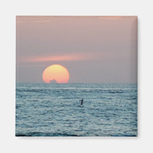 Puesta del sol en la playa de St Petersburg, imán