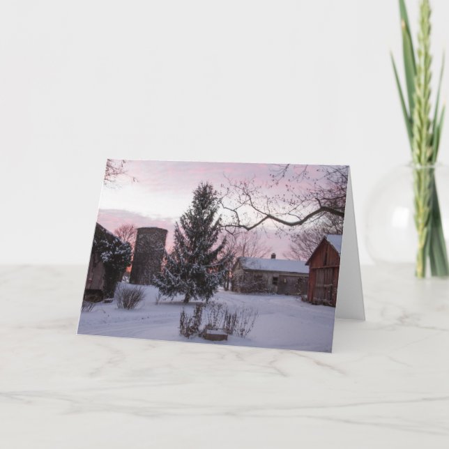 Puesta del sol en la tarjeta de felicitación del (Anverso)