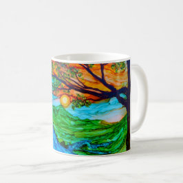 Puesta del sol en la taza de café de Pedernales