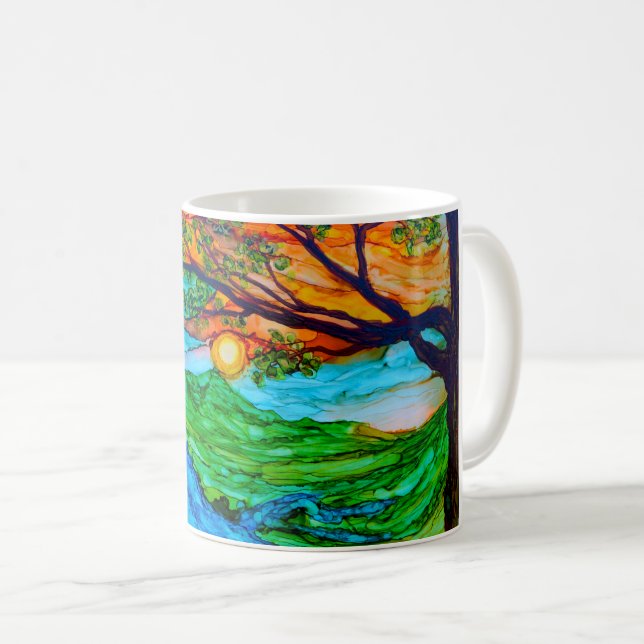 Puesta del sol en la taza de café de Pedernales (Anverso derecho)