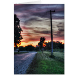 Puesta del sol negra de la tierra