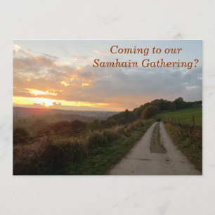 Puesta del sol Samhain que recolecta la invitación