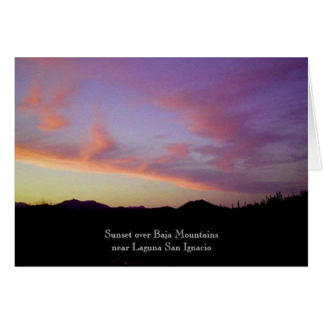 Puesta del sol sobre las montañas de Baja (Anverso (Horizontal))