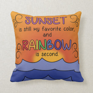 Puesta del sol y almohada del arco iris