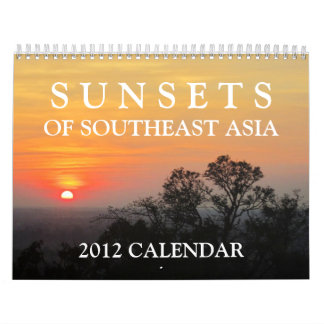 Puestas del sol del calendario de Asia sudoriental