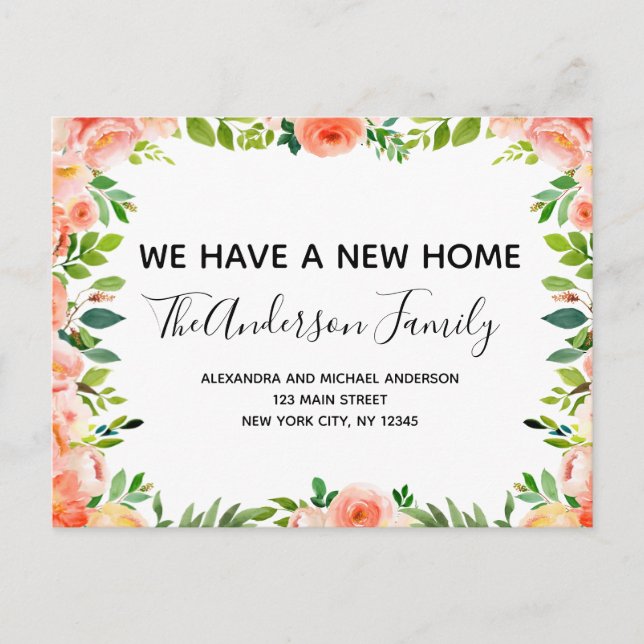 Puesto de Invitación de movimiento de floral de co (Anverso)