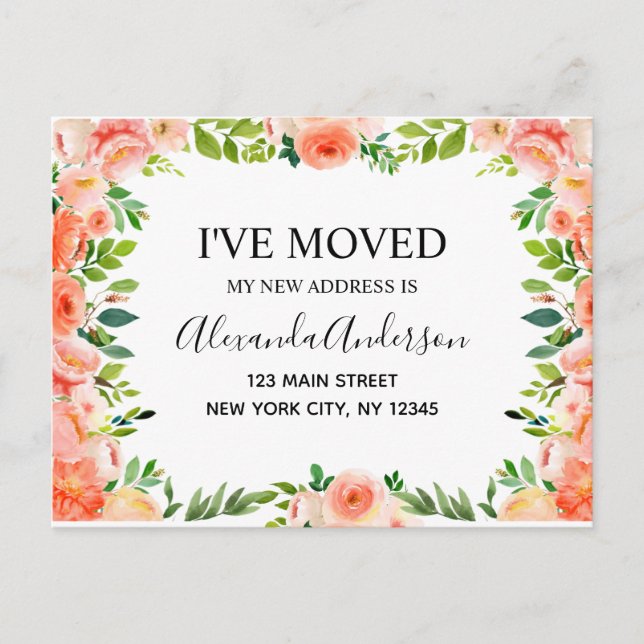 Puesto de Invitación de movimiento de floral de co (Anverso)