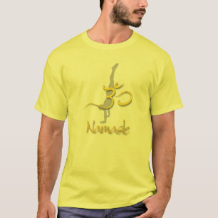 Puesto de mano de Yoga Pose, camisetas amarillas d