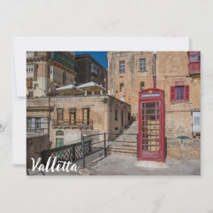 Puesto de teléfono rojo en La Valeta Malta
