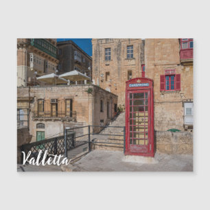 Puesto de teléfono rojo en La Valeta Malta