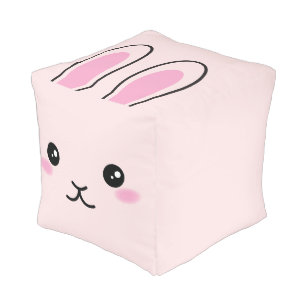 Puf Cute, kawaii, diseño de conejito rosa
