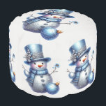 Puf Elegantes vacaciones de invierno para Navidades de<br><div class="desc">Navidades Snowman Elegant Winter Holidays Pouf. Diseño único,  bonito y elegante. Fácil de personalizar. El estilo de letra,  el tamaño y los colores se pueden cambiar. Los elementos coincidentes están disponibles.</div>