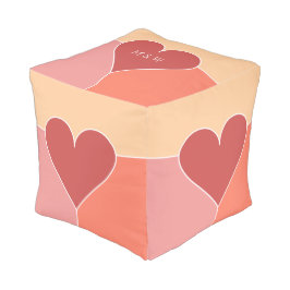 Puf Fufás personalizados con patrón de corazón