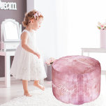 Puf Grunge rosa vintage floral<br><div class="desc">Decoren su hogar en este elegante diseño vintage. Shabby Chic. Texto e imagen de personalizable.</div>