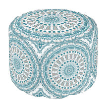 Patrón de mandala contemporáneo en aqua y taupe