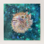 Puffer Fish Jigsaw Puzzle<br><div class="desc">Pescado Puffer Jigsaw Puzzles Hermosa vida submarina - Diseño de pintura MIGNED</div>
