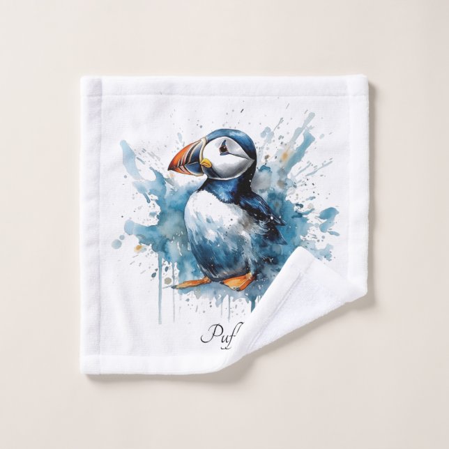 Puffin Splash, personalizado (Toallita)