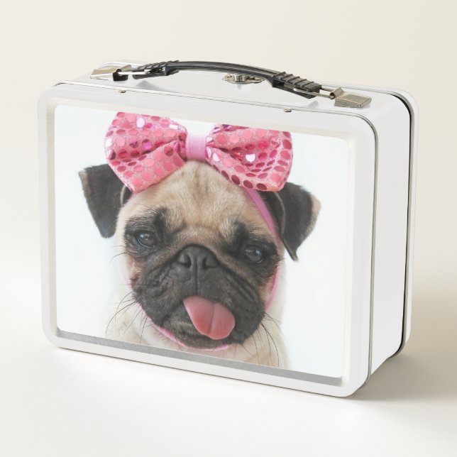 Pug con arco rosado (Reverso)