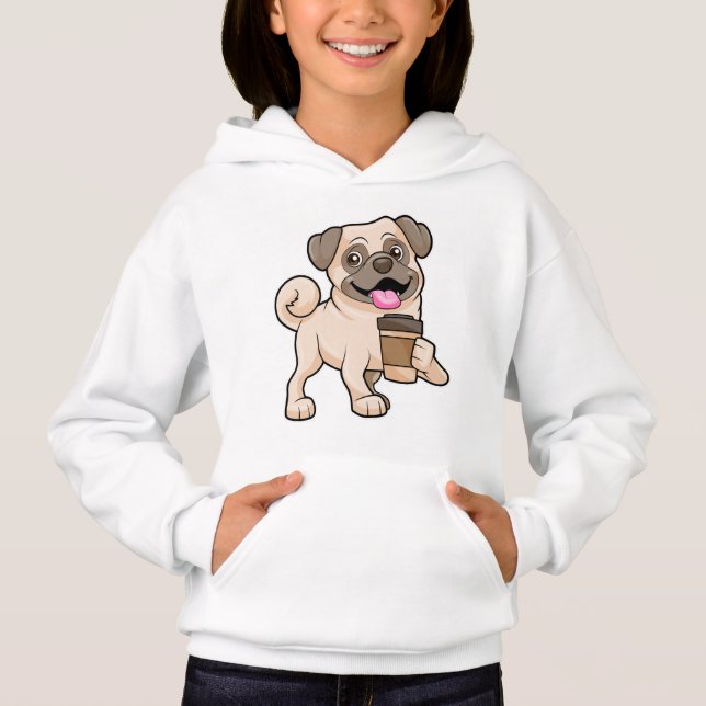 Pug con café para ir (Anverso)