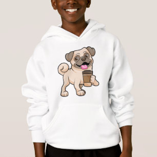 Pug con café para ir