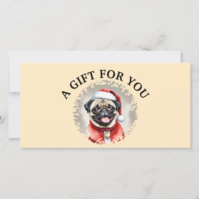 Pug Con El Equipo De Santa Claus - Navidades 1 (Anverso)