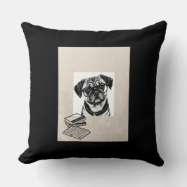 Pug Dachshund Perro con lentes Cojín decorativo