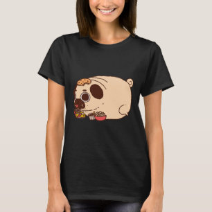 pug de chubby comiendo camiseta clásica 886