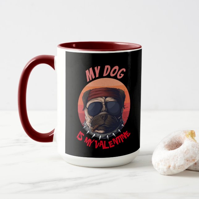 PUG de Guerrero Urbano es mi taza de VALENTINE (Con donut)