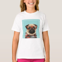 Pug de la camiseta de plástico