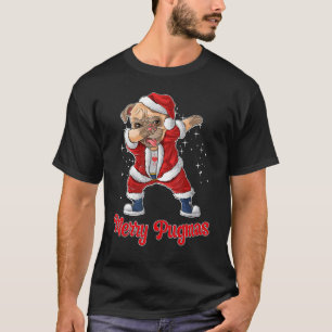 Pug de Navidad camiseta de pijama Dabbing Alegre P